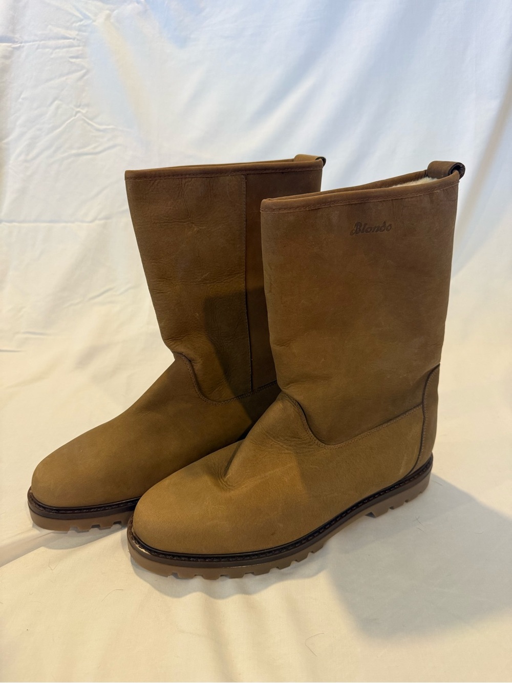Blondo Men's Brown Leather Mid-Calf Pull-On Boots